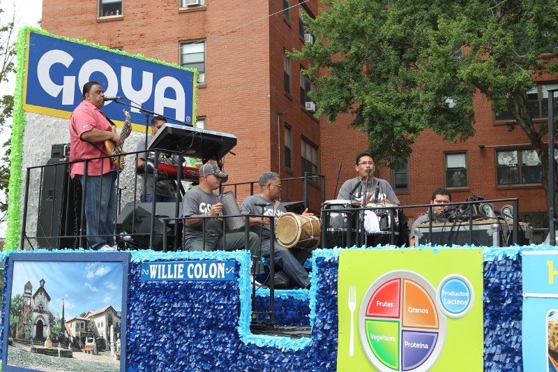 Goya float with live band