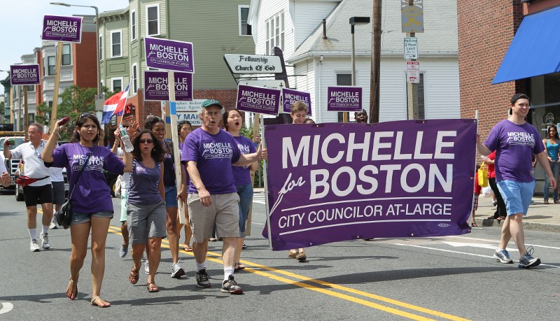 Michelle Wu supporters